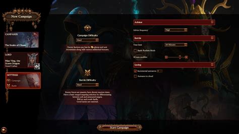 warhammer total war difficulty levels.
